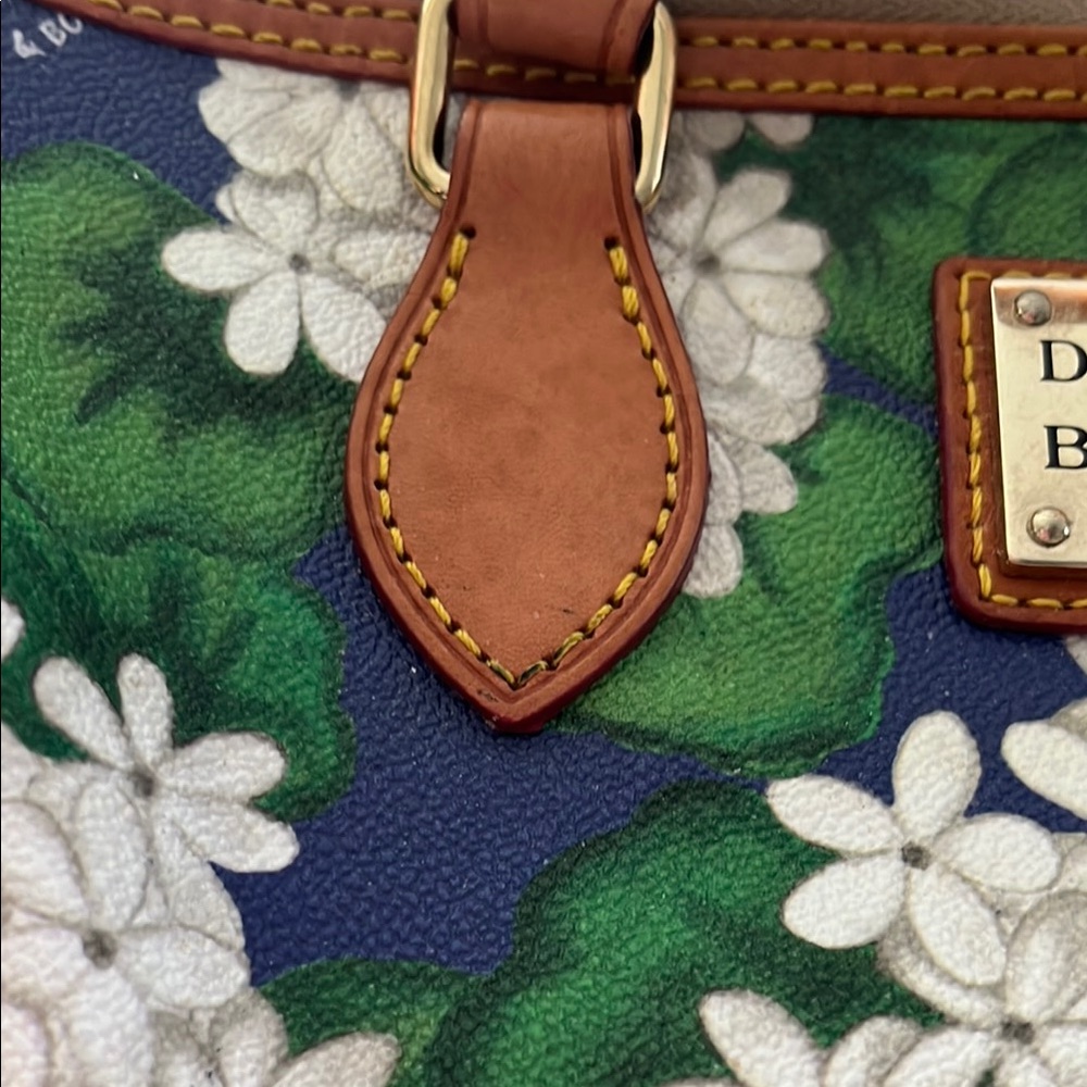 Dooney & Bourke Green and White Satchel with Leather Trim - Picture 2 of 10